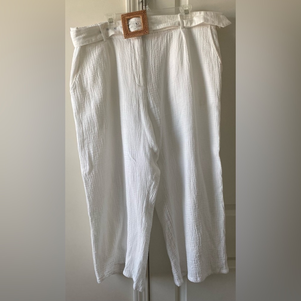 Roolee x Logan Rae white gauze pants. Size xxl